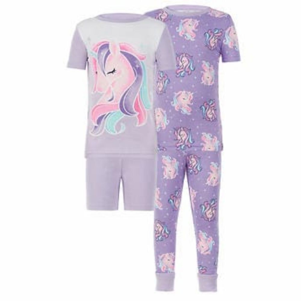 Kirkland Signature Kids' 4-piece Cotton PJ Set, Unicorn